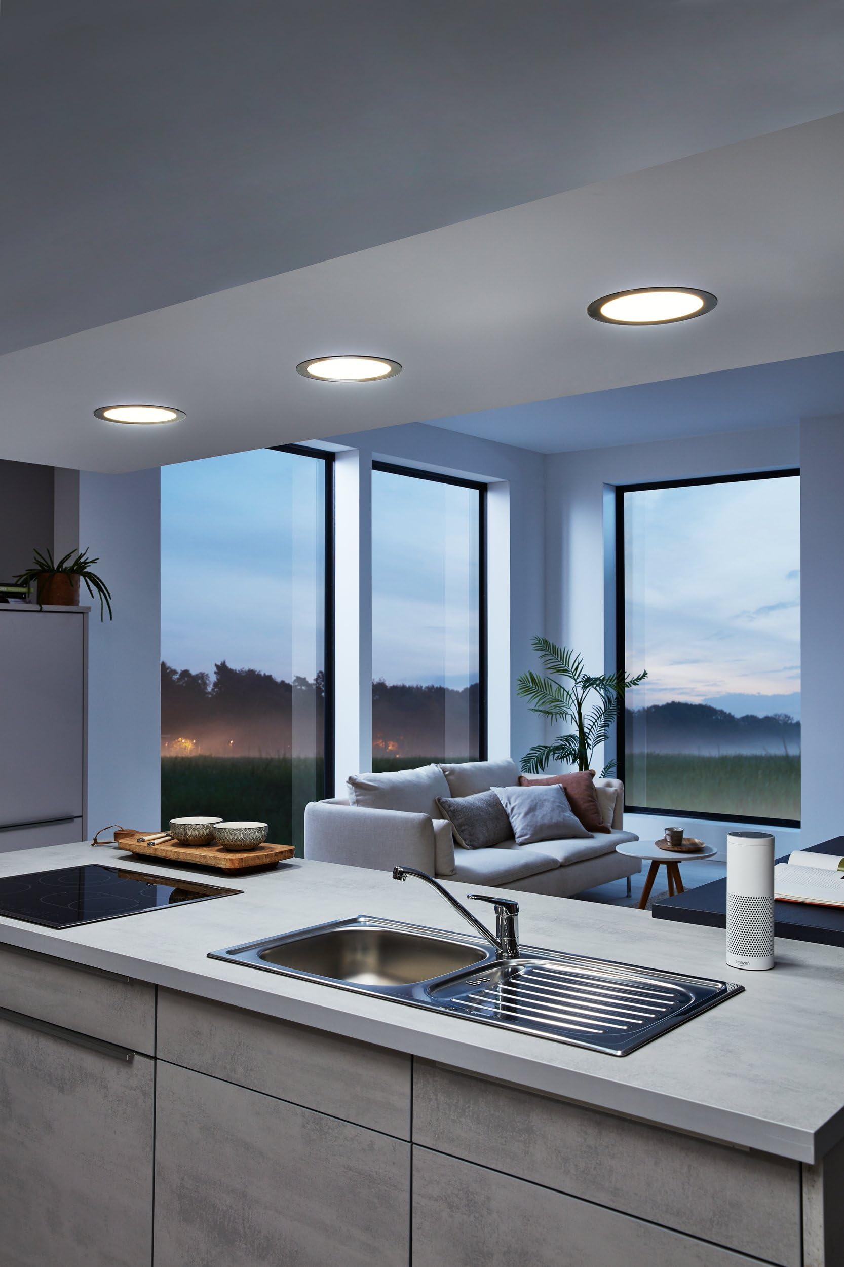 Eglo FUEVA-C Smart LED Recessed Light | 15.6W RGB Matt Nickel