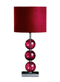 Premier Housewares Red Bedside Table Lamp | Suede Shade & Chrome Base
