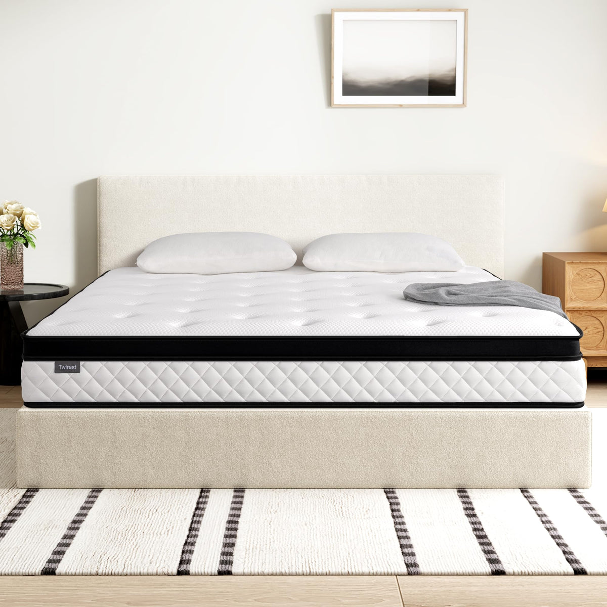 Twirest Small Double Mattress,Hybrid Mattress 120x190x25cm Pocket Sprung