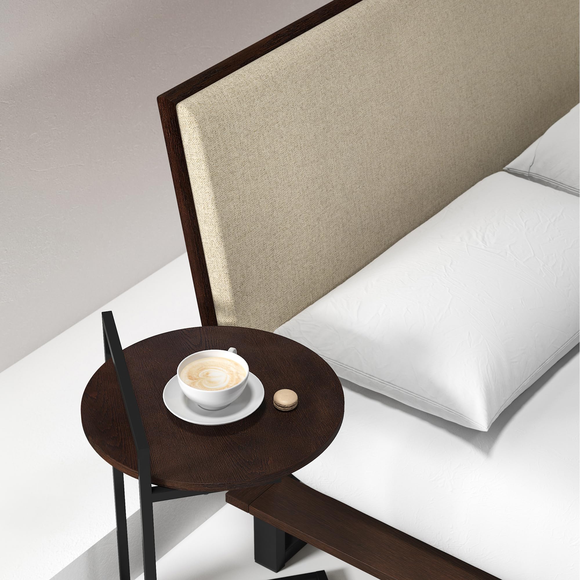 Zinus Ongii Nightstand – Red Oak Wood and Metal Side Table