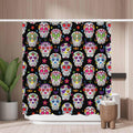 Jolof Store Sugar Skull Shower Curtain – Mold Resistant Polyester Fabric