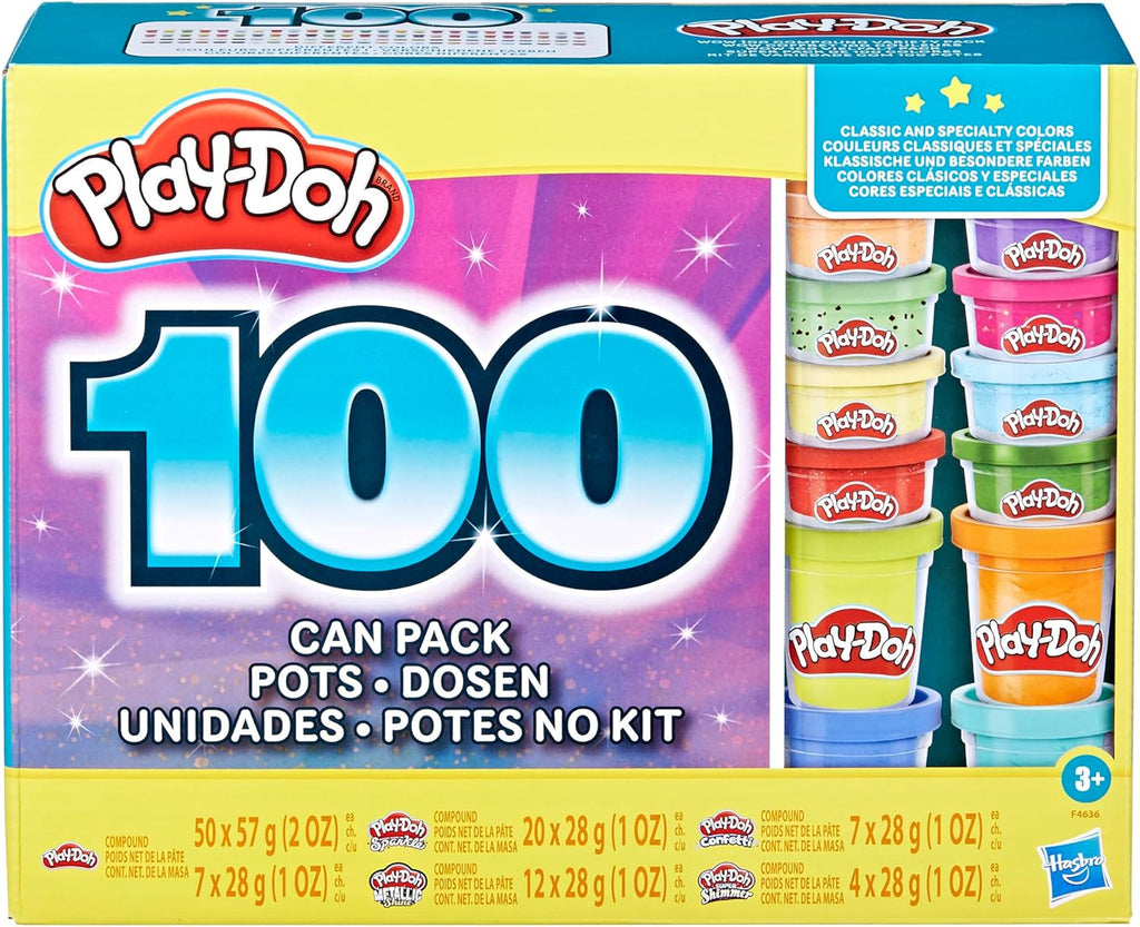 Play-Doh 100-Pack Bulk Modeling Compound - Sparkle, Metallic & Confetti