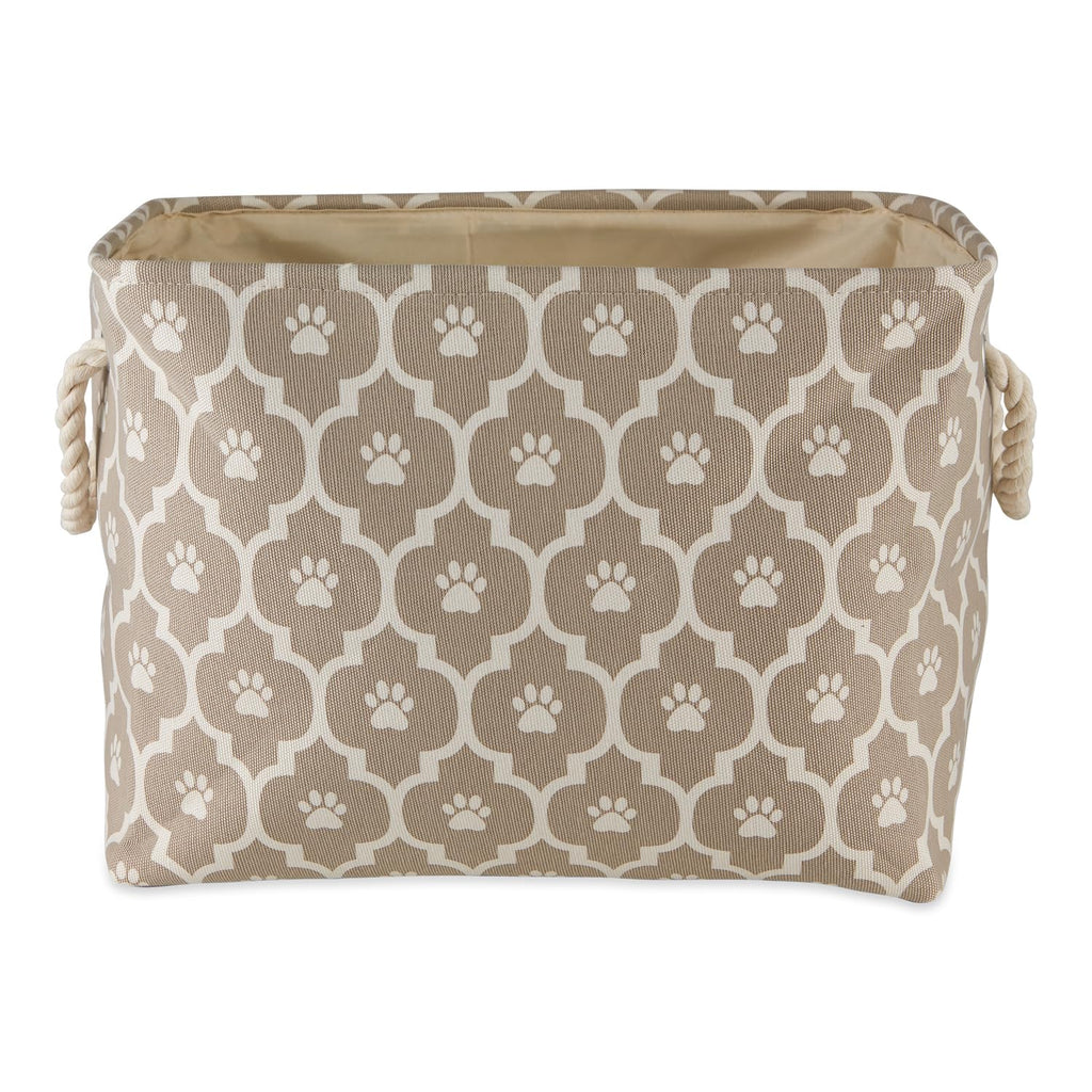 Bone Dry Lattice Paw Print, Cotton, Stone, Medium Rectangle - image 2
