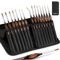 Nicpro 15PCS Miniature Paint Brush Set | Detail Brushes with Nylon Case