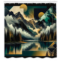 Abakuhaus Lake Shower Curtain | Waterproof Fabric Bathroom Decor – 175x200cm