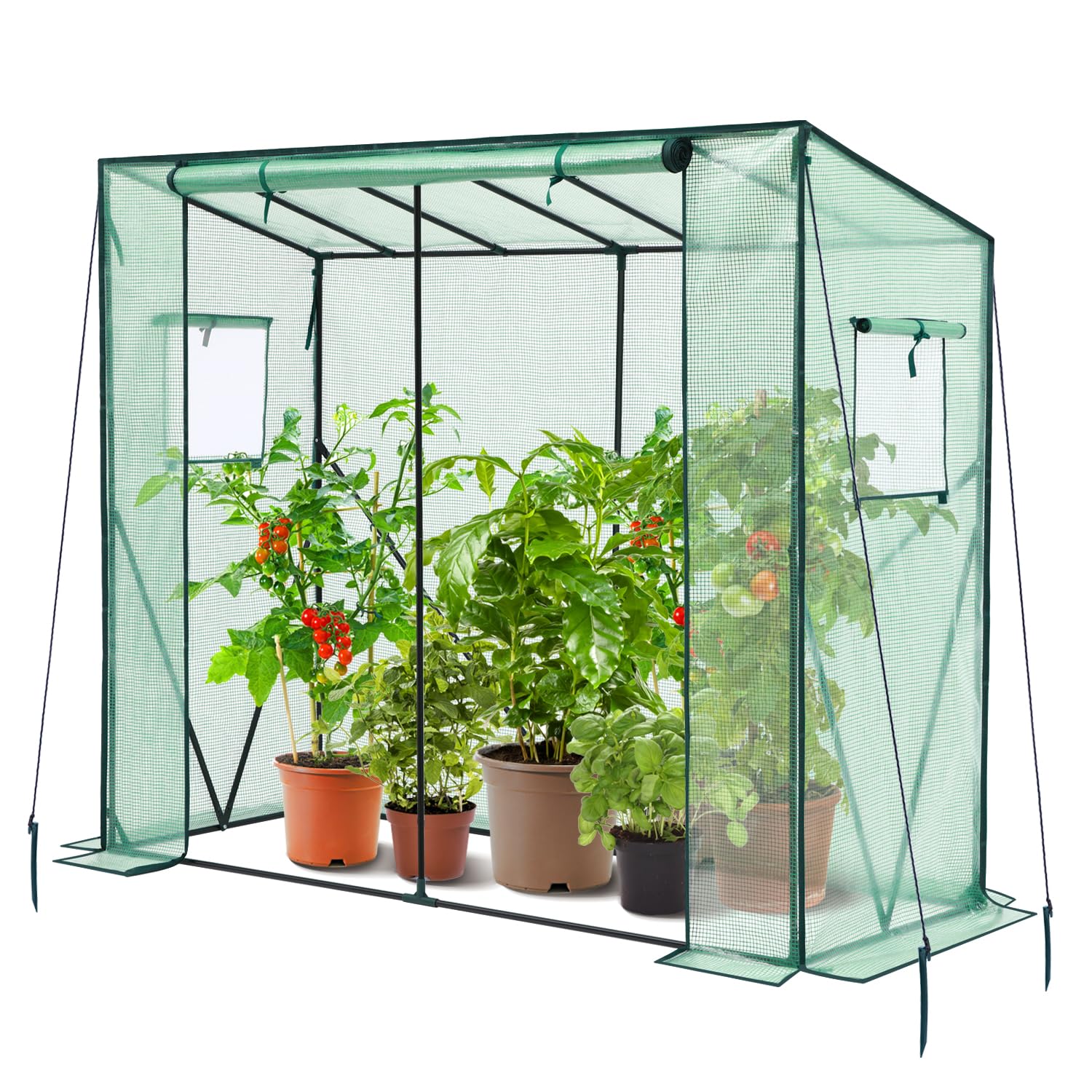 Ohuhu Walk-in Tomato Greenhouse | Portable PE Plant Shed with Zippered Door