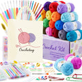 Inscraft Crochet Kit for Beginners: 18 Acrylic Yarns & 87 Accessories Set
