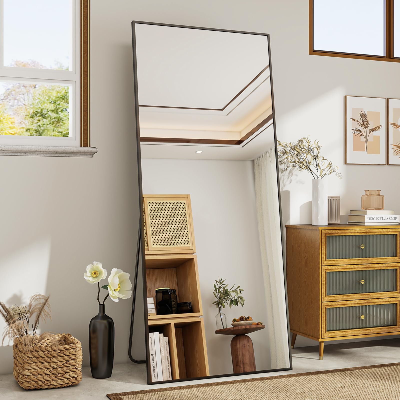 Koonmi Full Length Floor Mirror | 60x165cm Aluminum Frame Wall Mirror