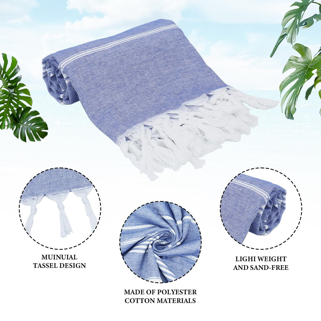 OJMHD 6 Pack Hammam Beach Towels, 180 x 90 cm Turkish Bath Towels Bulk - image 4