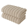 BERIBO Cloud Turkish Towel Set 100% Cotton 620gsm Beige, 2 Hand Towels
