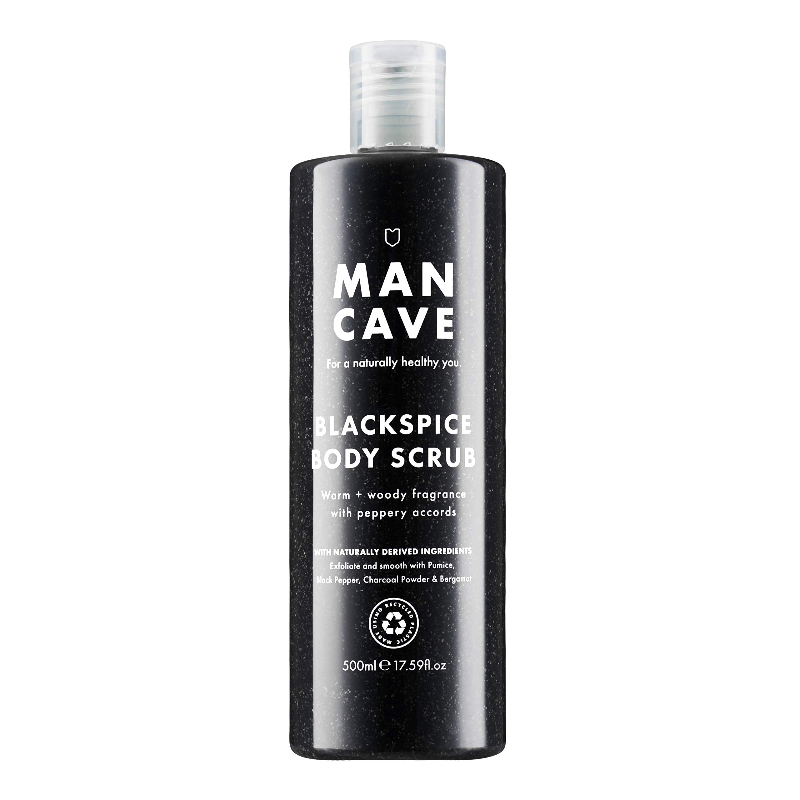ManCave Blackspice Body Scrub for Men – Exfoliating Charcoal & Pumice 500ml