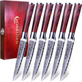 ChefHoablorn Serrated Steak Knife Set of 6 – Stainless Dinner Knives