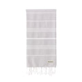 Jolof Store Turkish Beach Towel – 100% Organic Cotton Peshtemal, Silver Grey