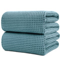 Polyte Microfibre Bath Sheets - Set of 2 Quick Dry Waffle Weave Towels