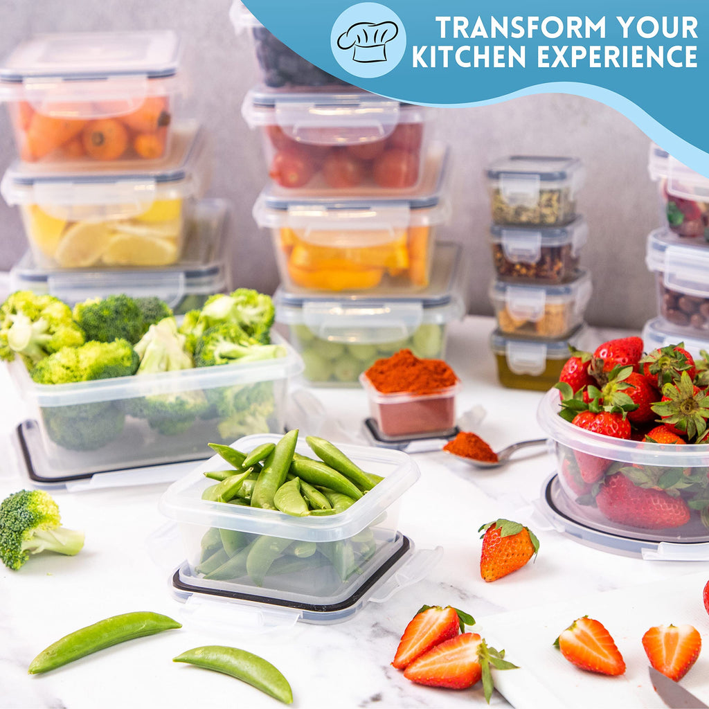 Nuovva 60-Piece Airtight Food Storage Containers – BPA Free Plastic Set