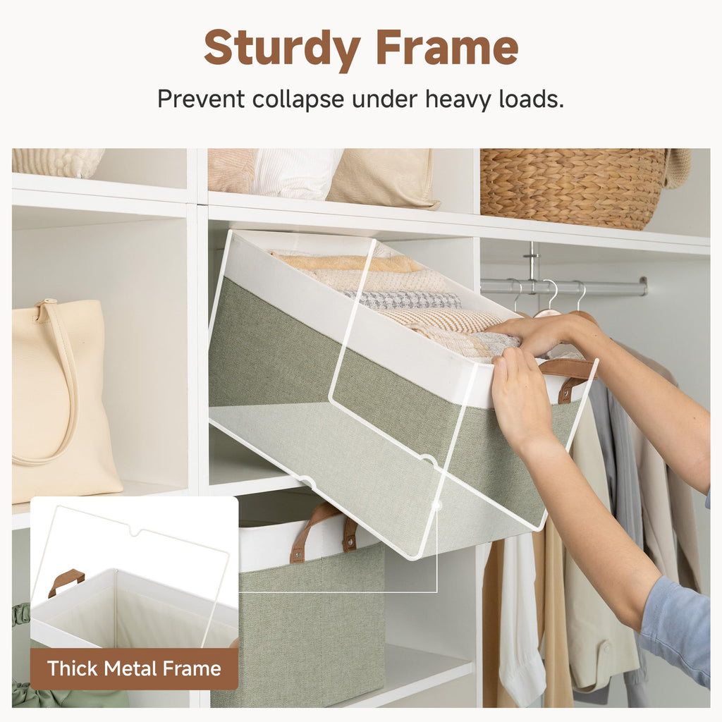 StorageWorks Storage Baskets for Shelves, Foldable Fabric Closet Storage Boxes with Handles, Wardrobe Organiser Boxes - image 4