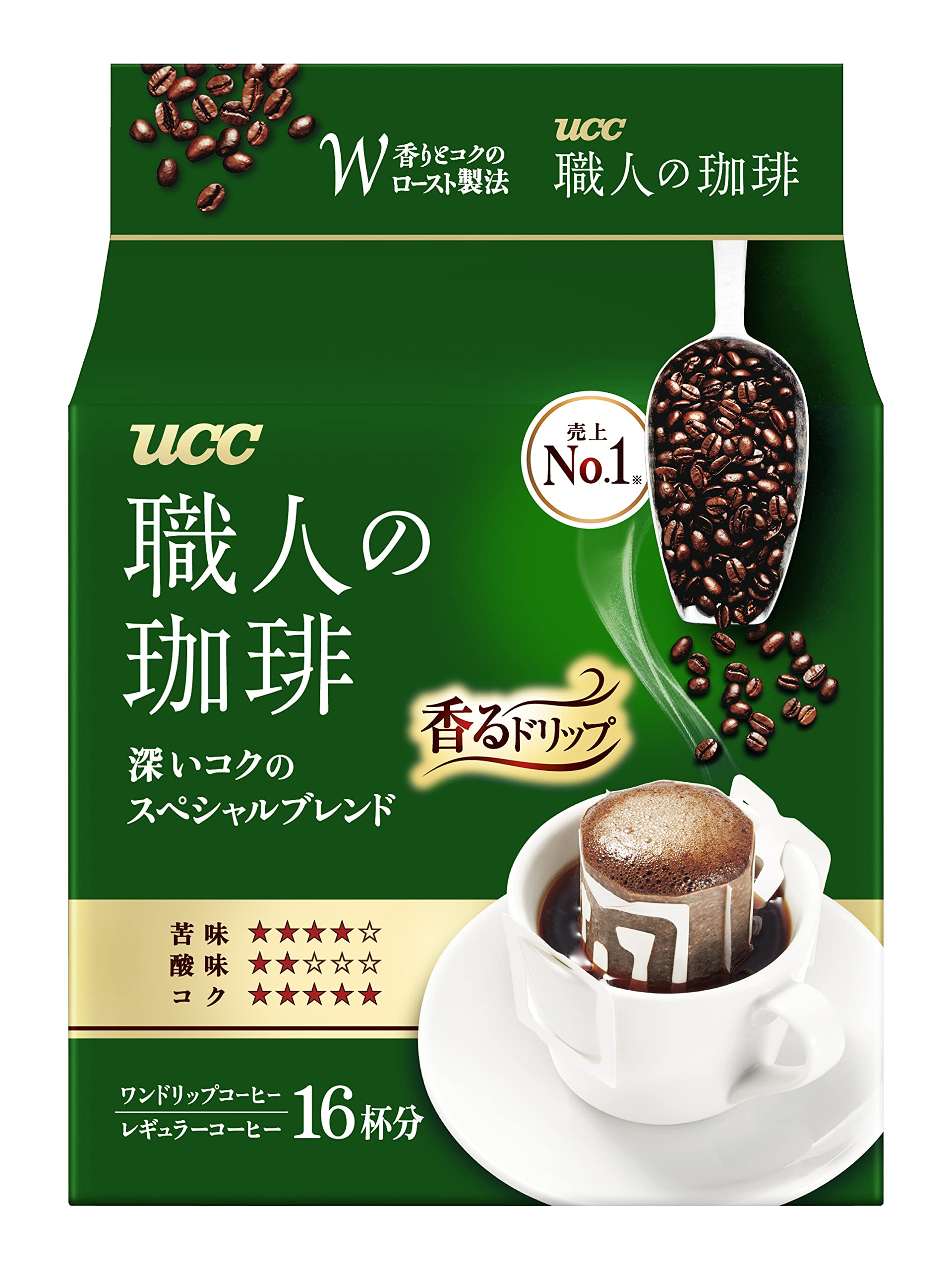 UCC Japan Craftsman's Drip Coffee | Special Blend Pour Over, 16 Bags
