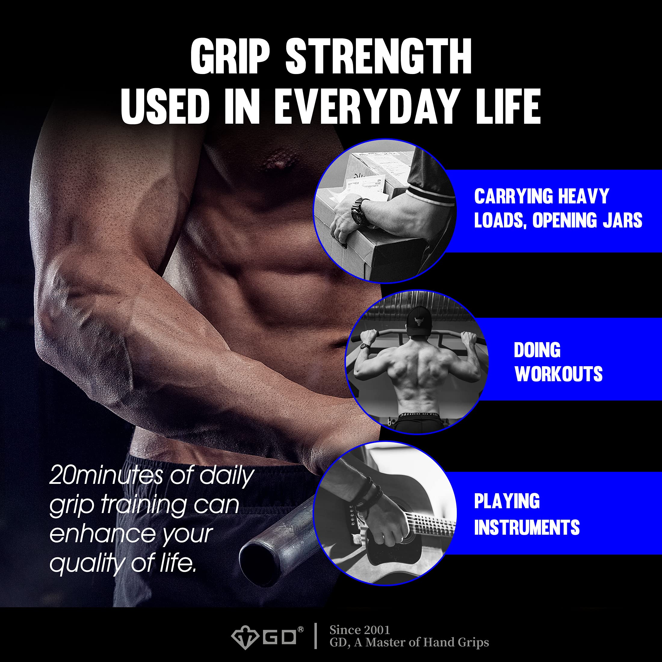 GD Iron Grip 70(S) Adjustable Hand Strengthener | 44–154lbs Grip Trainer