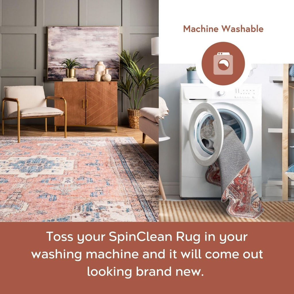 nuLOOM Eleanor Machine Washable Distressed Medallion Area Rug, 5x8, Multi