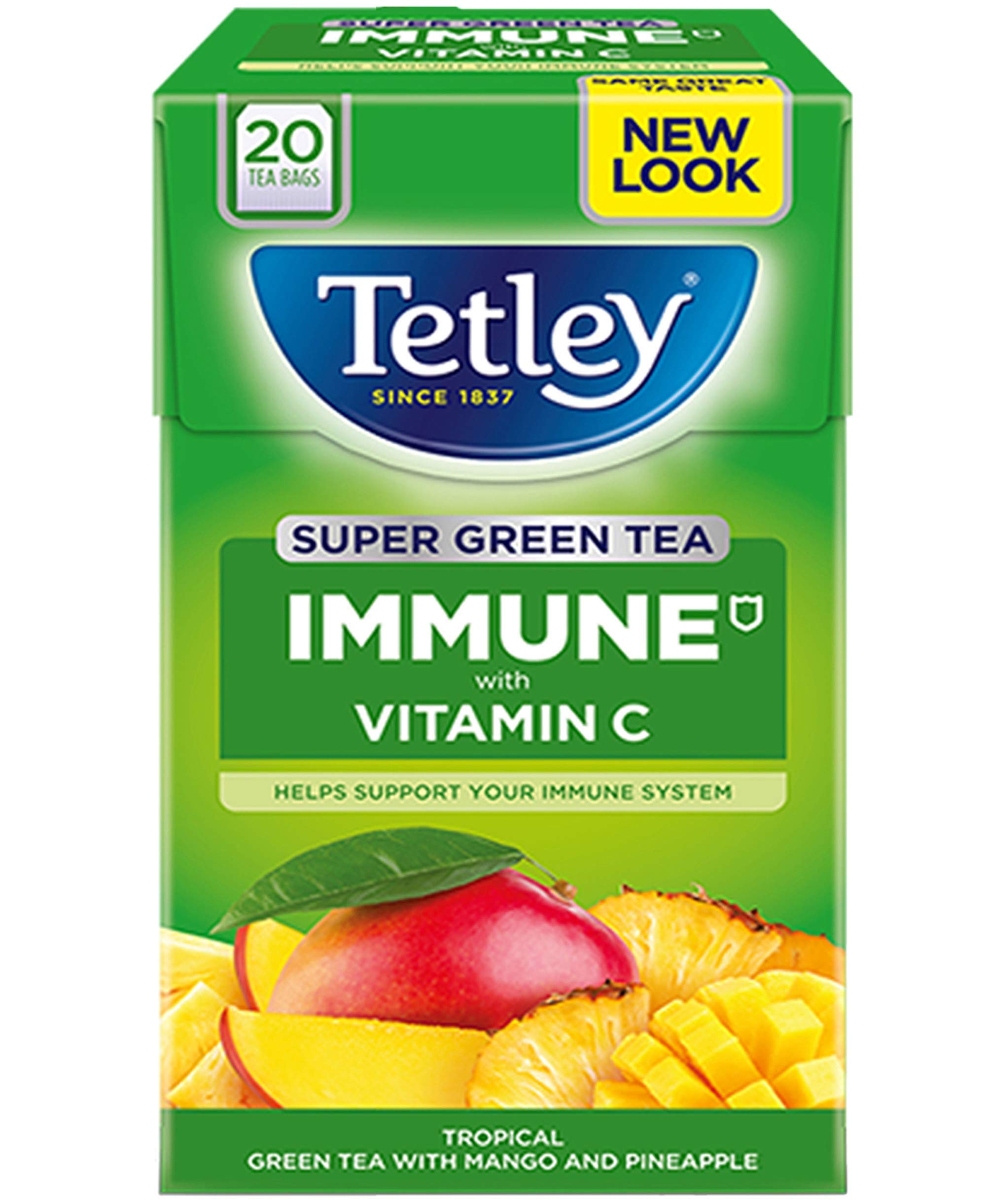 Tetley Immune Vitamin C Mango & Pineapple Green Tea - 60 Tea Bags
