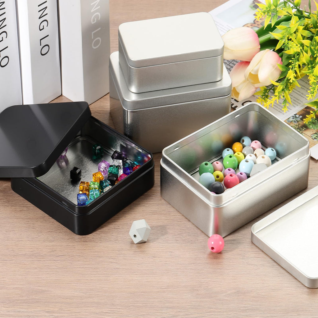 PATIKIL Rectangular Tin Box 4.3"x4.3"x1.3", Metal Storage Tin Box Portable Storage Container with Lid for Tea Candy Treats Gifts Favors Candle - image 5