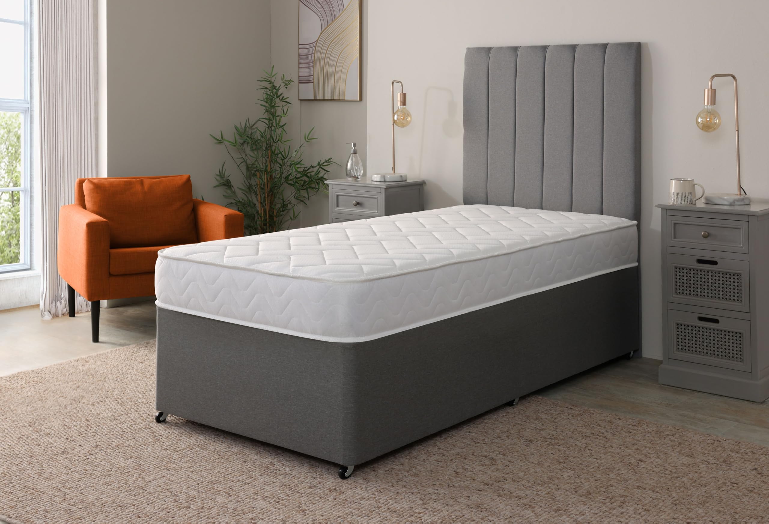Starlight Beds Single Hybrid Mattress | Memory Foam & Sprung | 3ft White