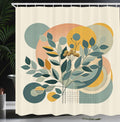 Abakuhaus Eucalyptus Leaves Shower Curtain | Waterproof Fabric – 175 x 200 cm