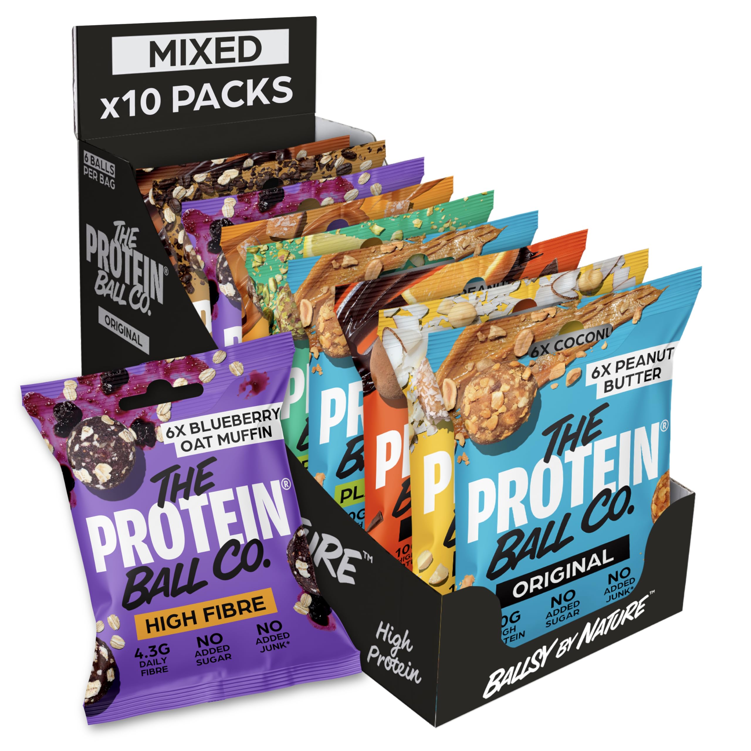 The Protein Ball Co Starter Pack - Gluten-Free Variety Box (10 Bags)