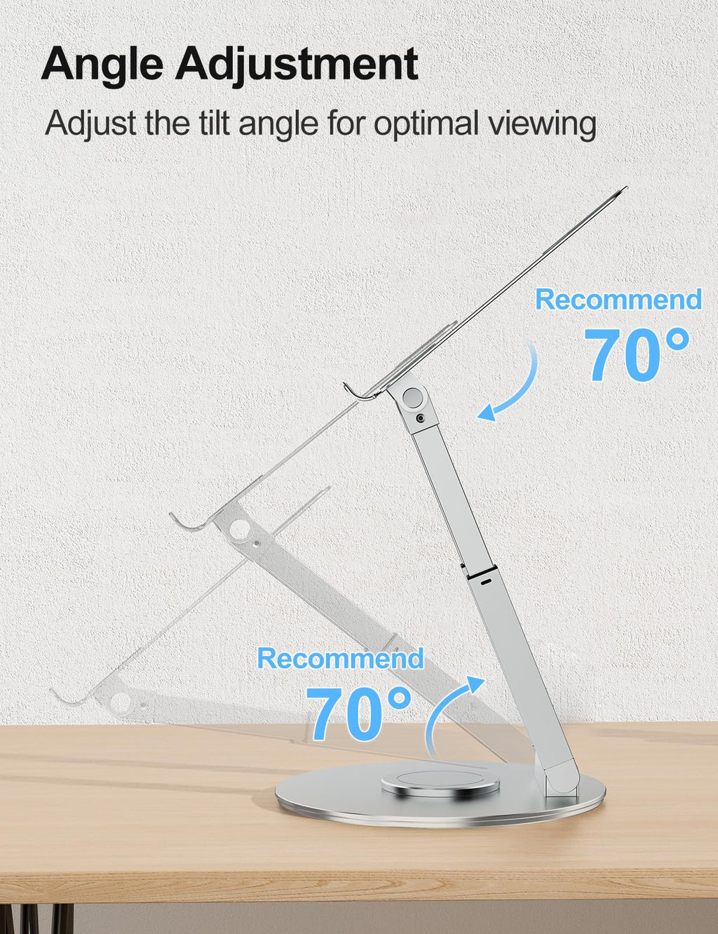 Tounee Telescopic Laptop Stand | 360 Swivel Sit-to-Stand Riser | Black