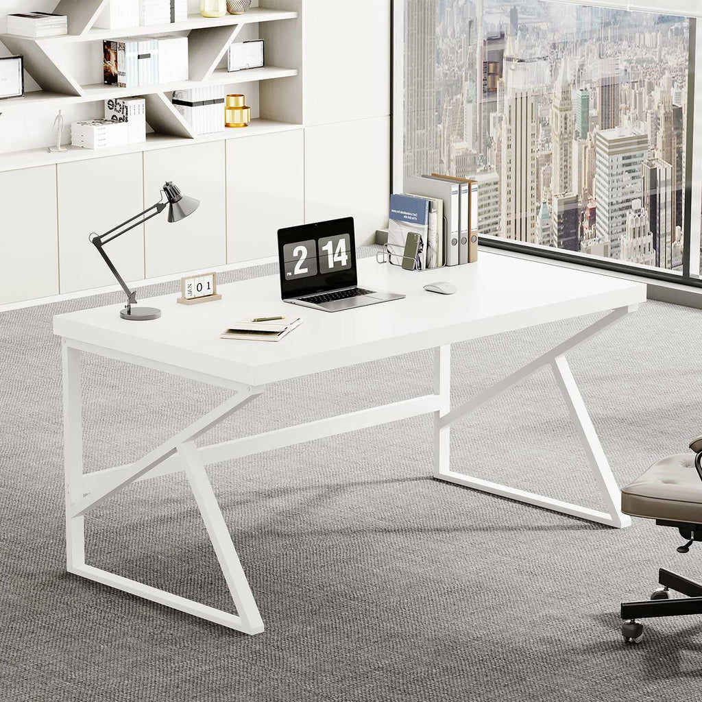 HSH Computer Desk Gaming Office Table for Home Bedroom 140cm White Oak - image 2
