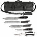 Nanfang Brothers 8-Piece Damascus Steel Chef Knife Set with Roll Bag