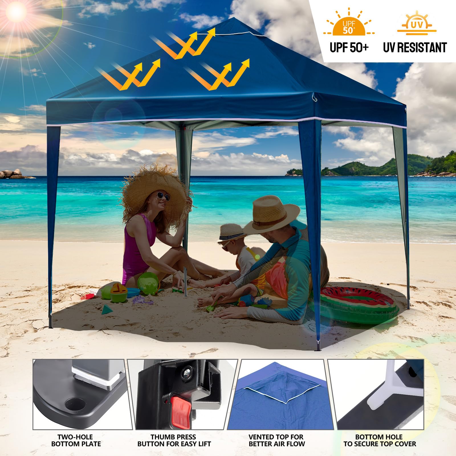 Jolof Store Pop Up Gazebo – Weather-Resistant Event Canopy with Sidewalls, Blue