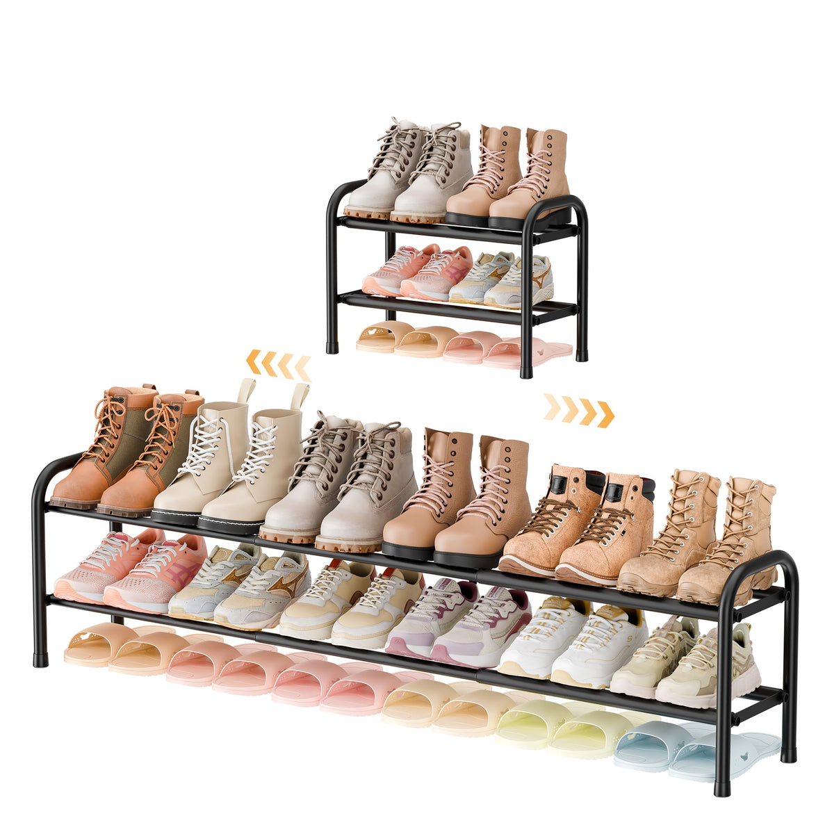 ENJOYBASICS 2 Levels Expandable Shoe Rack, Adjustable Metal Shoe Storage - image 1