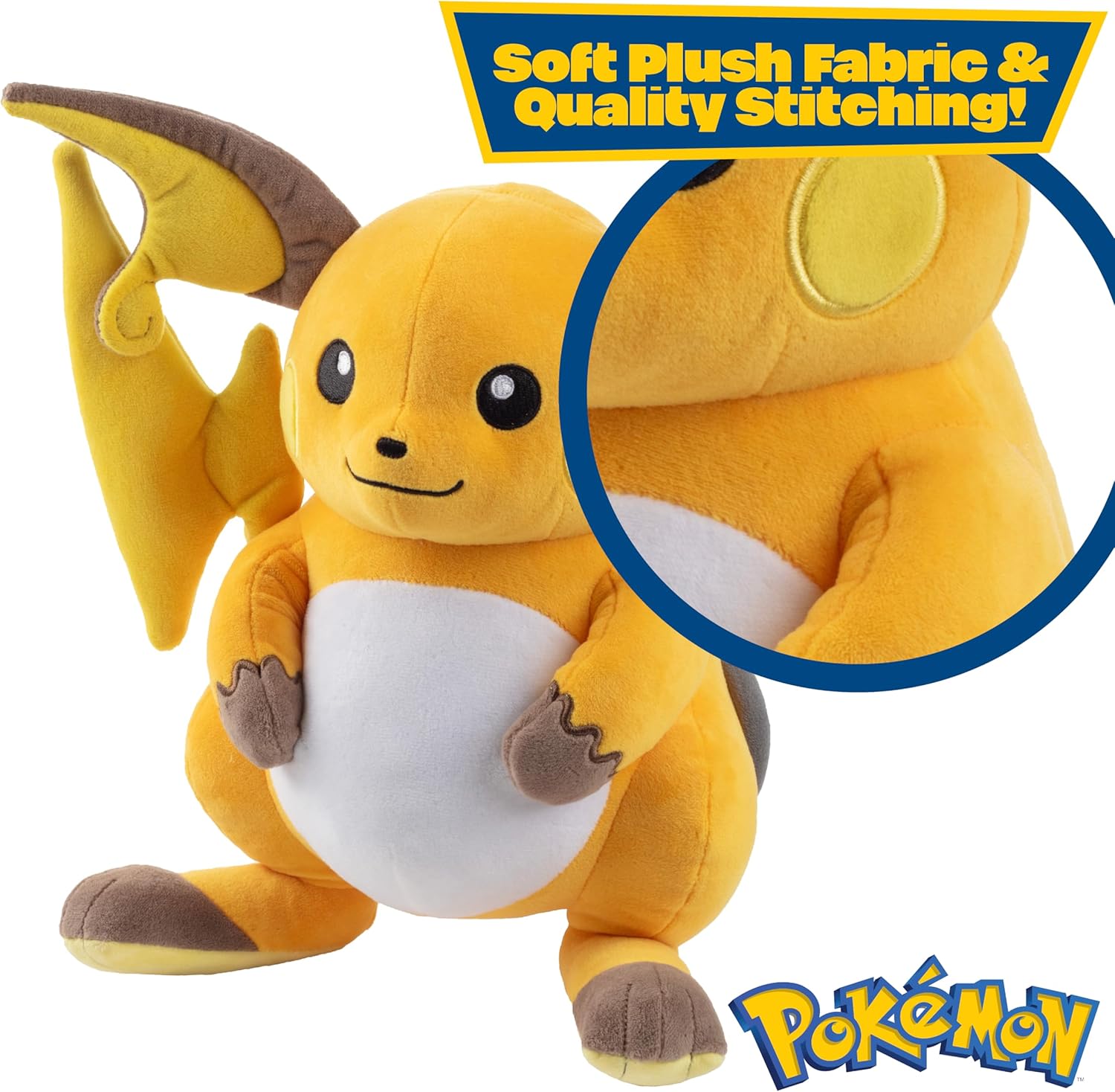 Pokémon Raichu Official 30cm Plush – Soft Stuffed Collectible Toy by Snaps
