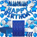 Jolof Store 82pc Blue Birthday Party Decorations Kit with Foil Balloons