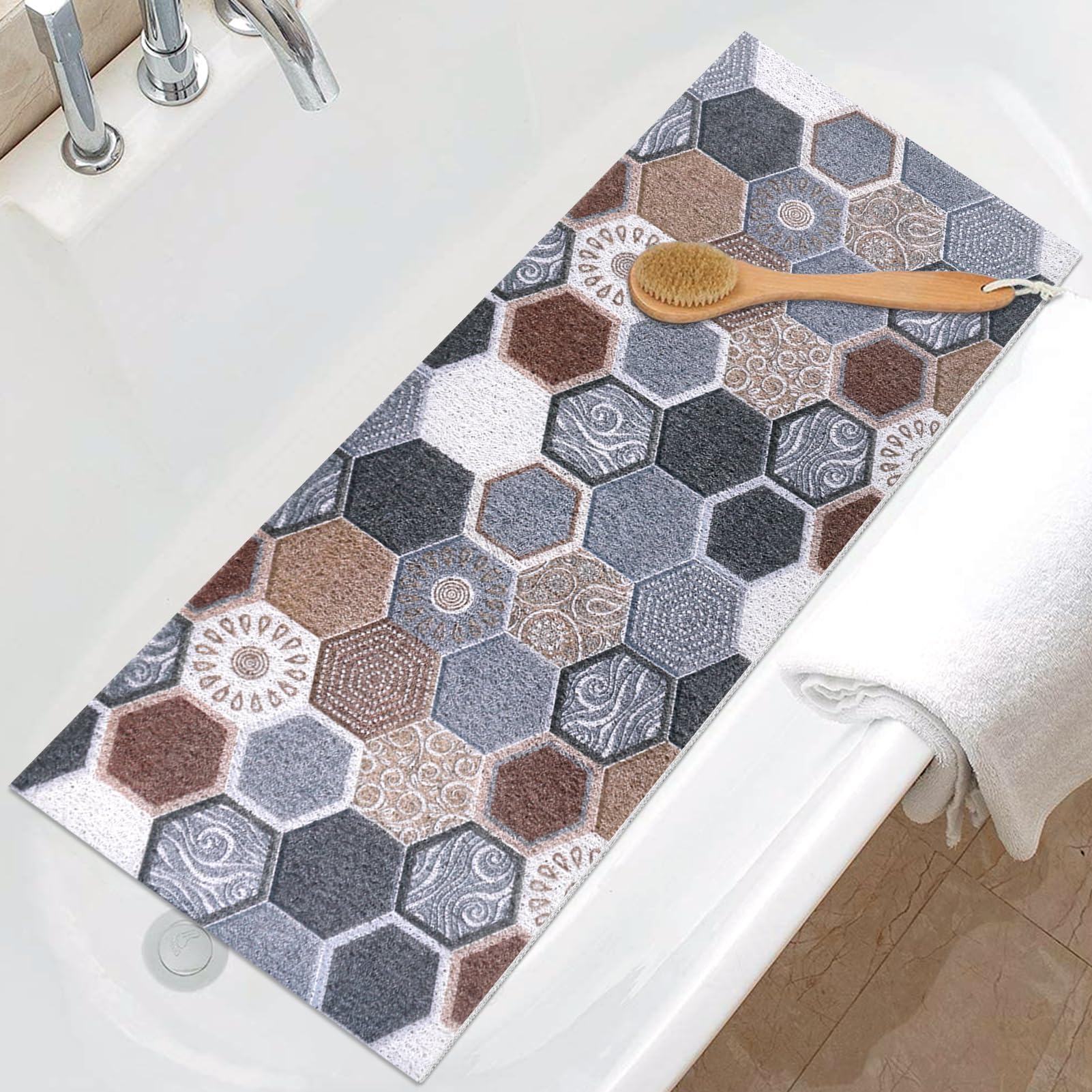 Loofah Shower Mat – 40x100cm Non-Slip Anti-Mould Bath Mat