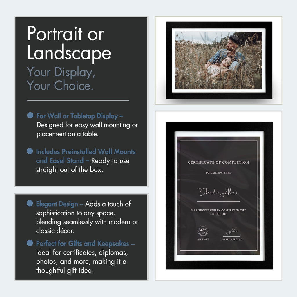 Jolof Store A4 Black Picture Frames - 12 Pack Modern MDF Photo Frames