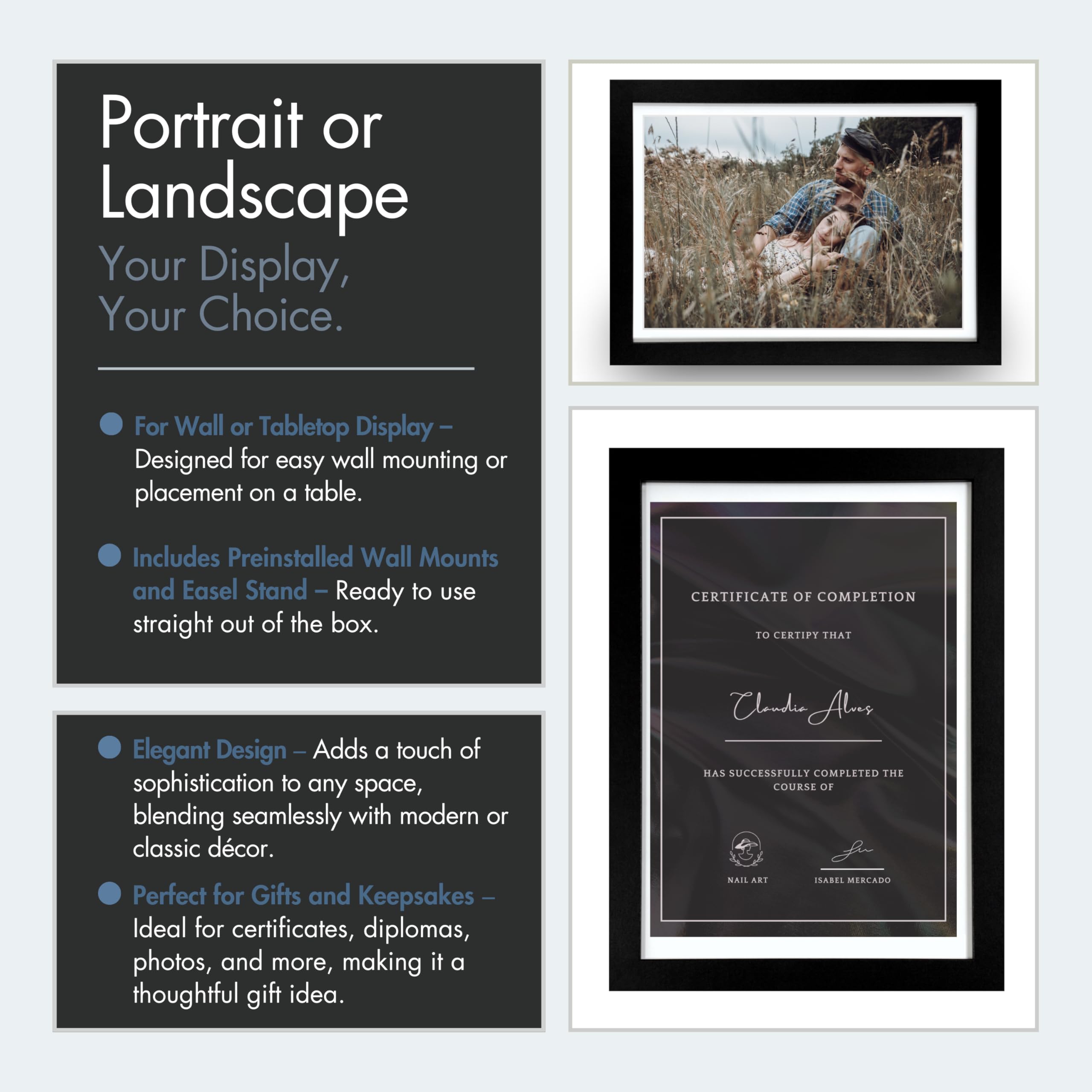 Jolof Store A4 Black Picture Frames - 12 Pack Modern MDF Photo Frames