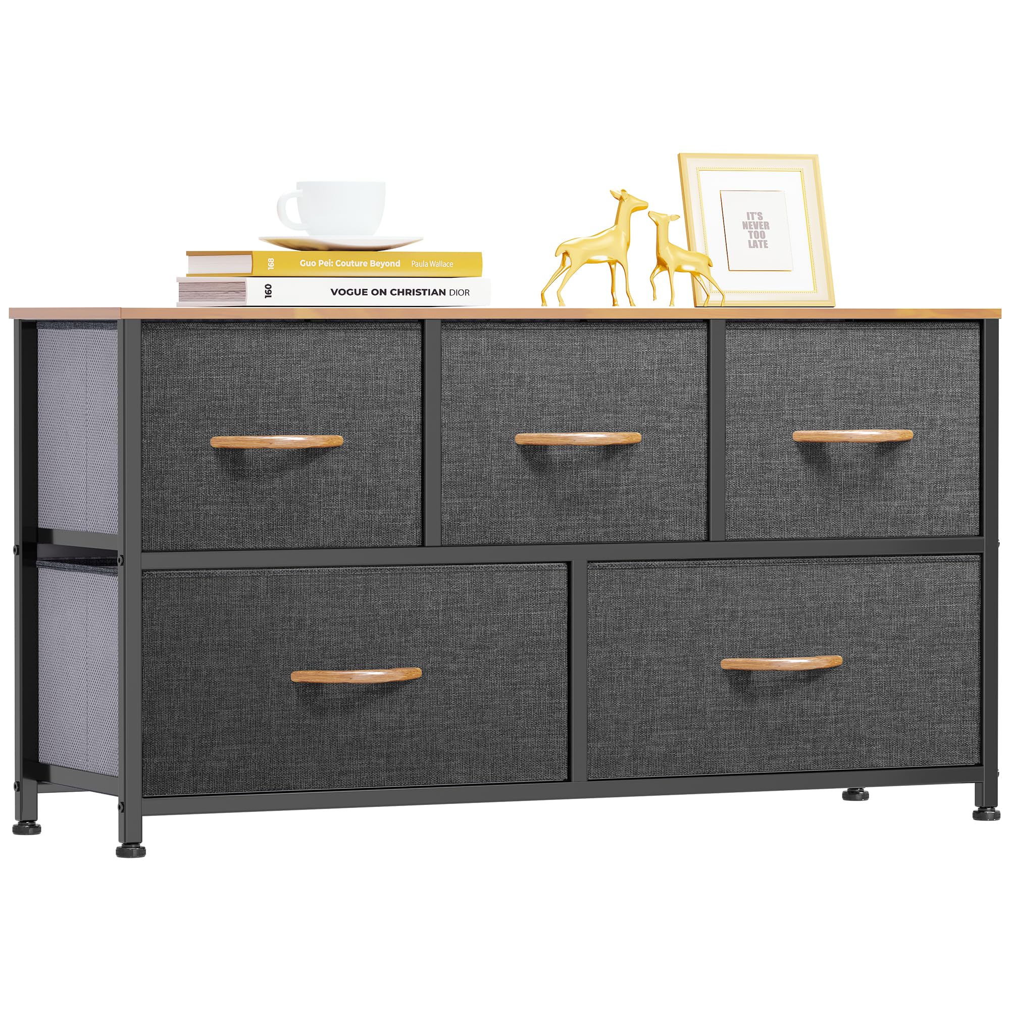 YITAHOME 5-Drawer Fabric Dresser | Wide Chest of Drawers for Bedroom