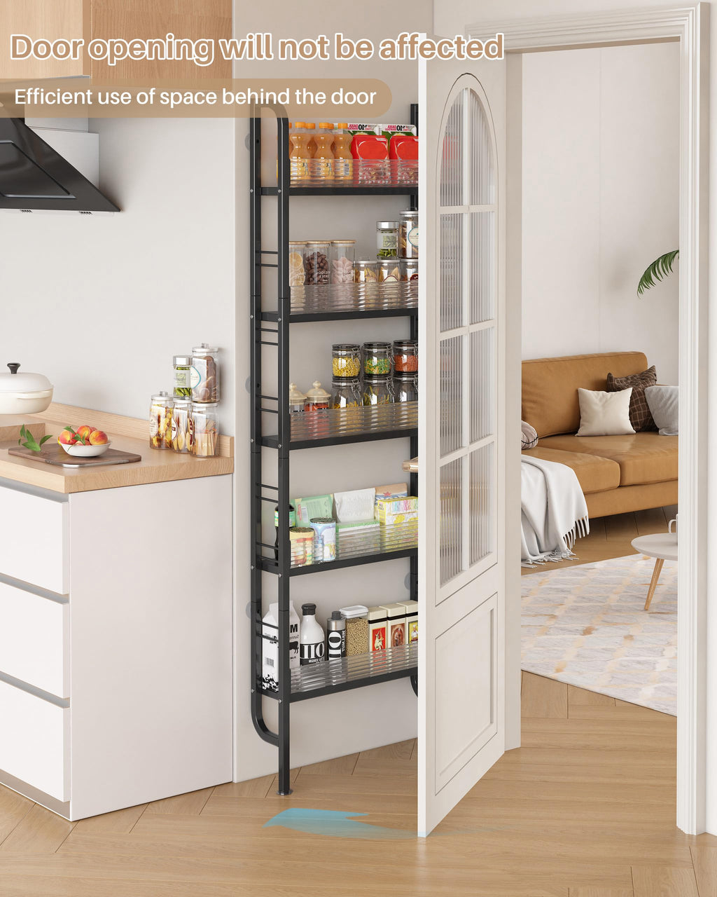 Ornestia Metal Narrow Storage Unit for Behind Door Storage,Black - image 4