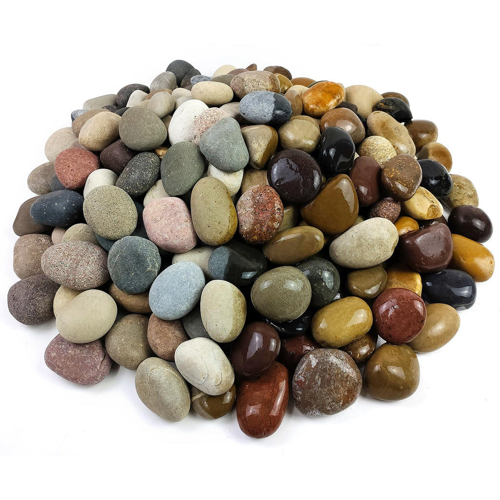 FANTIAN 20 lbs Natural River Stones – 2-4 cm Decorative Garden Cobbles