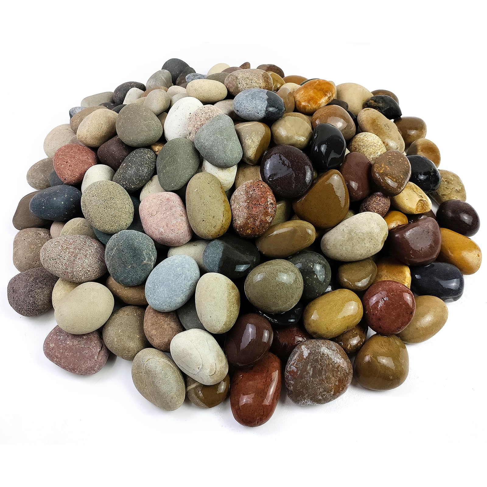 FANTIAN 20 lbs Natural River Stones – 2-4 cm Decorative Garden Cobbles