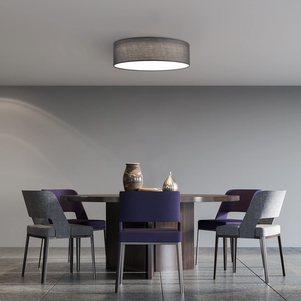 Navaris 22W LED Ceiling Light – Dimmable Flush Mount Lamp, Dark Grey