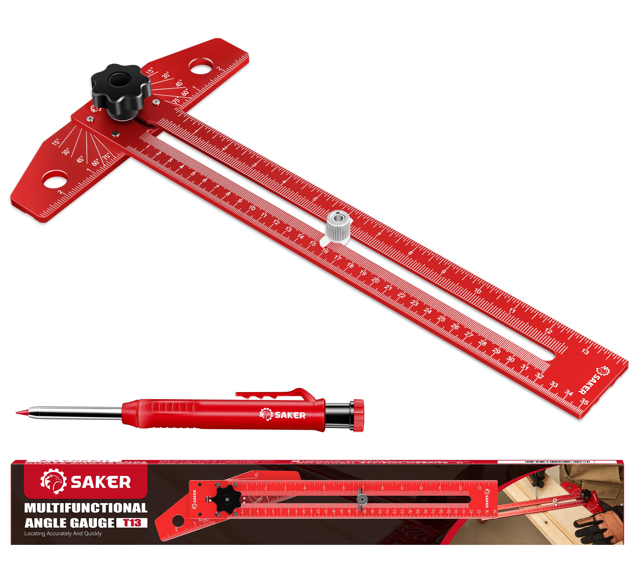 Aluminum Alloy Sliding T-Square – Precision Woodworking Ruler