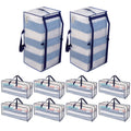 VENO 10 Pack Heavy-Duty Extra Large Moving Bags W/Backpack Straps, Moving House Essentials, Strong Handles & Zips, Clothes Storage, Packing