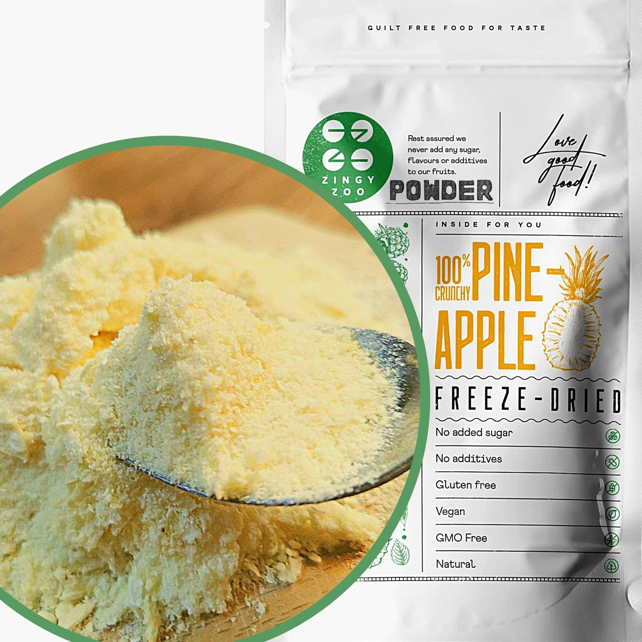 ZingyZoo Freeze Dried Pineapple Powder - 300g Natural Bromelain