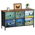 VEDECASA 6-Drawer Fabric Dresser – Van Gogh Style Storage Chest