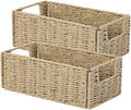 Aluusy 2-Pack Foldable Storage Baskets,31x15x12cm,Khaki