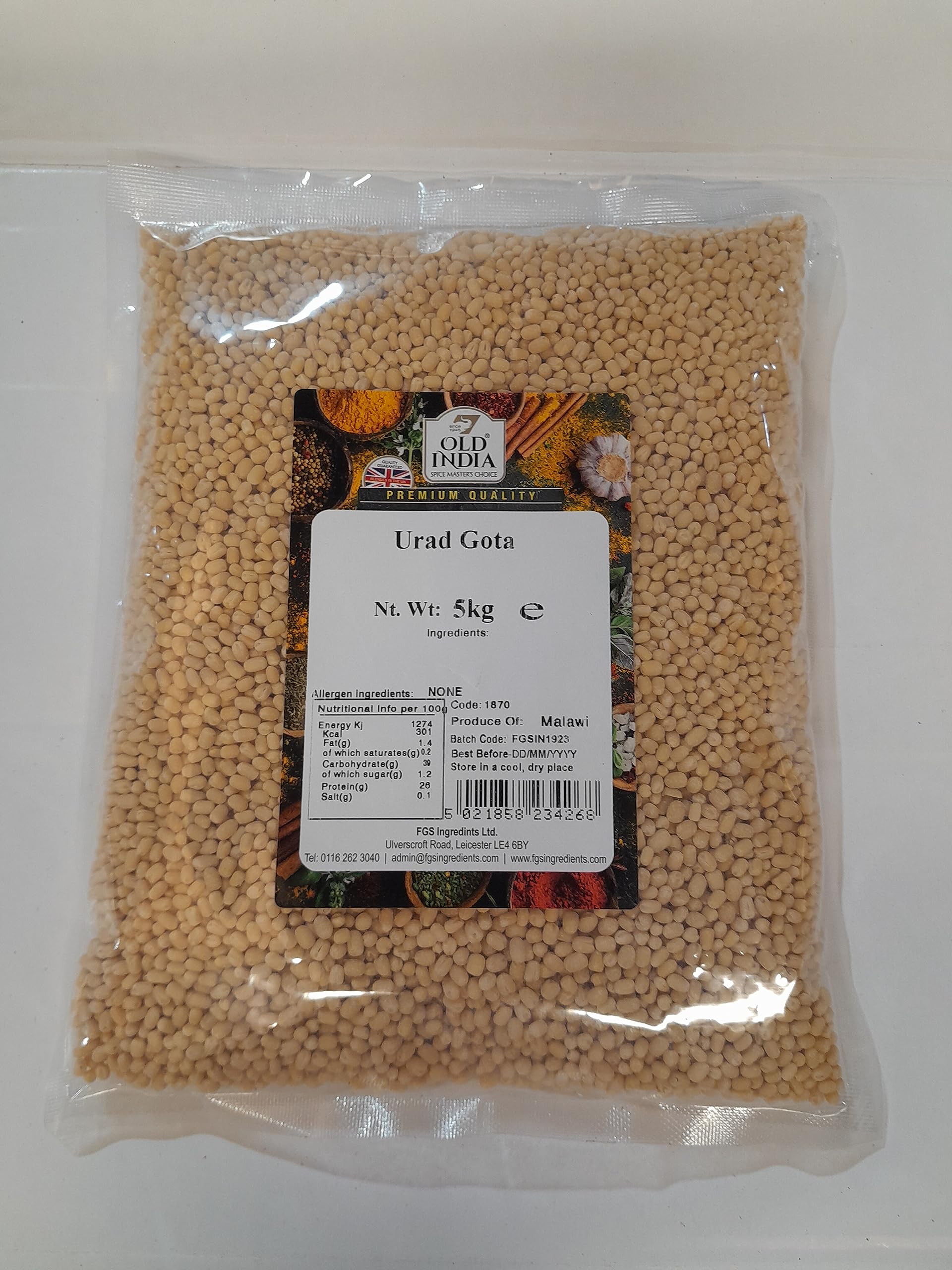 Old India Urad Gota White Lentils – Premium Bulk Legumes, 5kg Pack