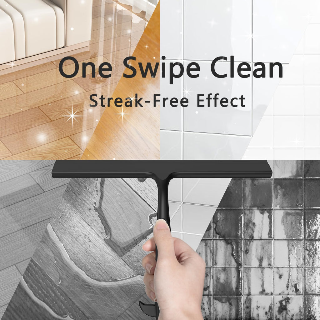 Shower Squeegee,All-One-Soft-Touch Silicone Squeegee with Built-in Hook - image 5